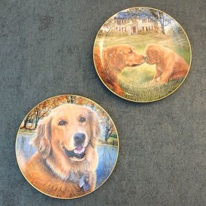 Golden Retriever Collector Plates -Set of 2